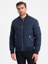 Ombre Clothing Sötétkék férfi steppelt bomber Ombre Ruházat