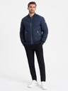 Ombre Clothing Sötétkék férfi steppelt bomber Ombre Ruházat