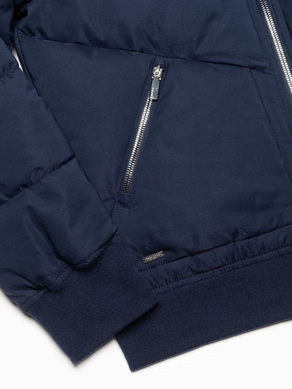 Ombre Clothing Sötétkék férfi steppelt bomber Ombre Ruházat