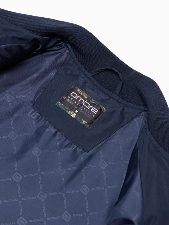 Ombre Clothing Sötétkék férfi steppelt bomber Ombre Ruházat