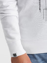 Ombre Clothing Fehér férfi nyomtatott kapucnis kapucnis pulóver Ombre Clothing