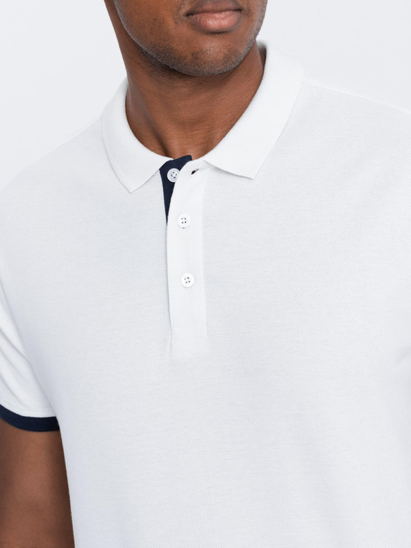 Ombre Clothing Fehér férfi póló póló Ombre Clothing