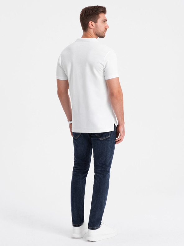 Ombre Clothing Fehér férfi alap póló póló Ombre Clothing