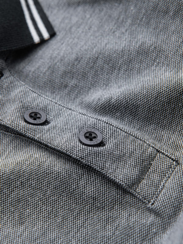 Ombre Clothing Fekete férfi csíkos póló póló Ombre Ruházat