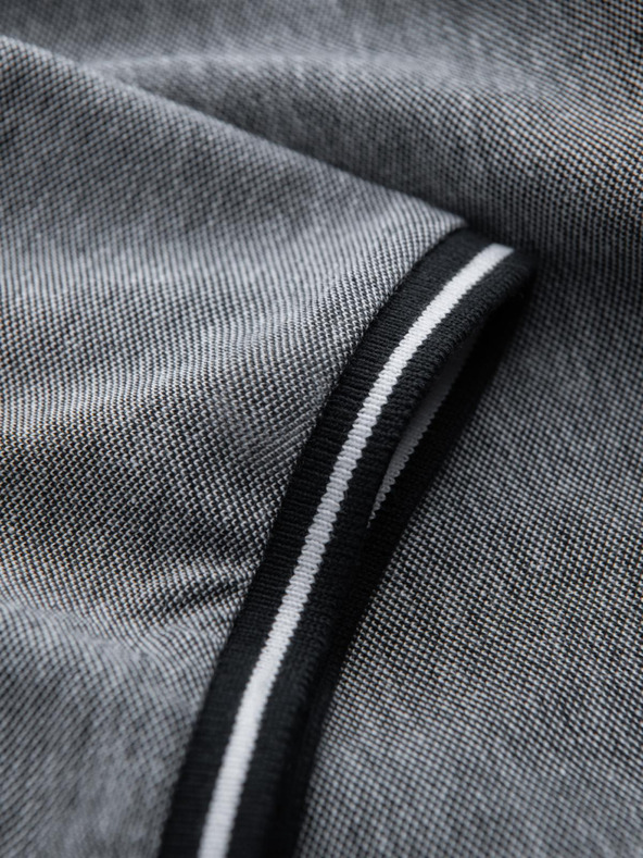 Ombre Clothing Fekete férfi csíkos póló póló Ombre Ruházat