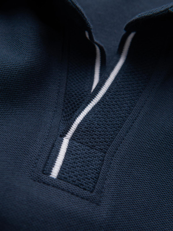 Ombre Clothing Sötétkék férfi gomb nélküli póló póló Ombre Clothing