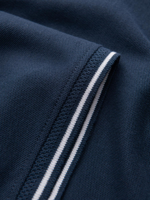 Ombre Clothing Sötétkék férfi gomb nélküli póló póló Ombre Clothing