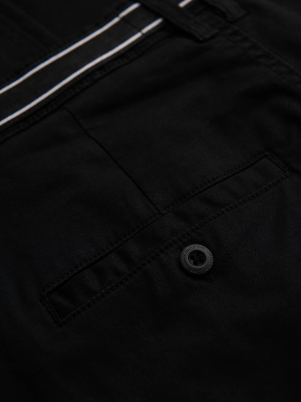 Ombre Clothing Fekete férfi chino nadrág dekoratív övvel Ombre ruházat