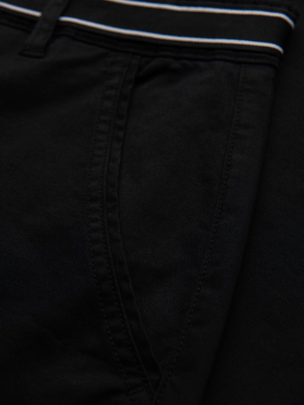 Ombre Clothing Fekete férfi chino nadrág dekoratív övvel Ombre ruházat