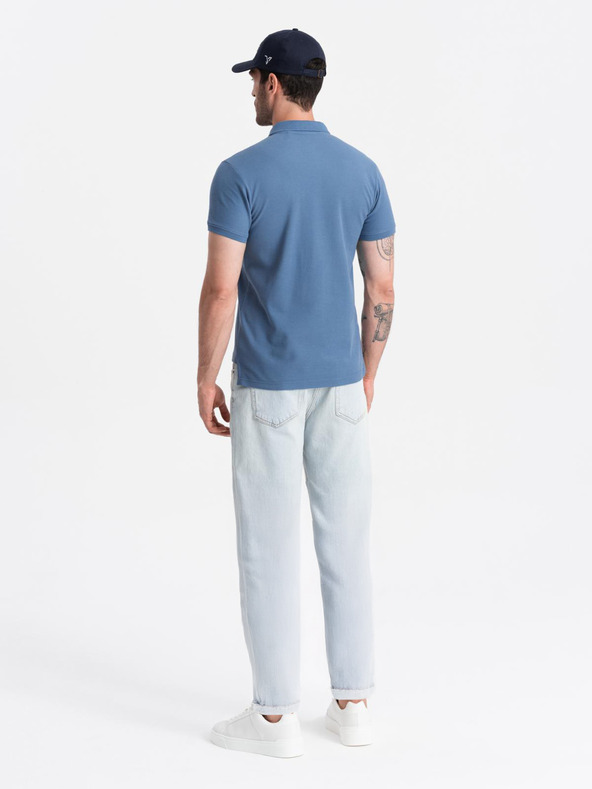 Ombre Clothing Kék férfi alap póló póló Ombre Ruházat