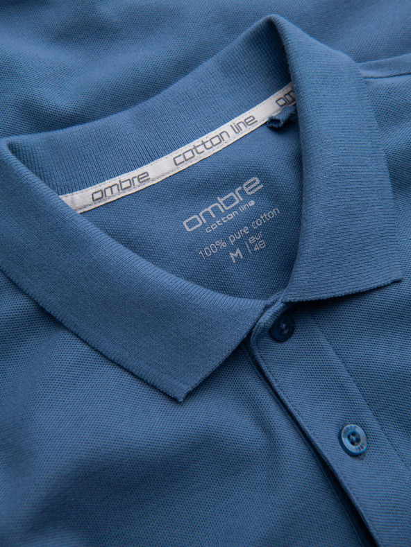 Ombre Clothing Kék férfi alap póló póló Ombre Ruházat