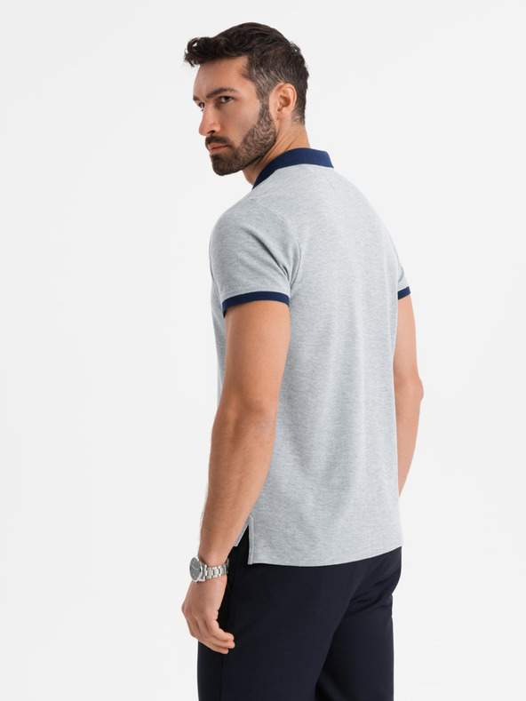 Ombre Clothing Szürke férfi póló póló Ombre Ruházat