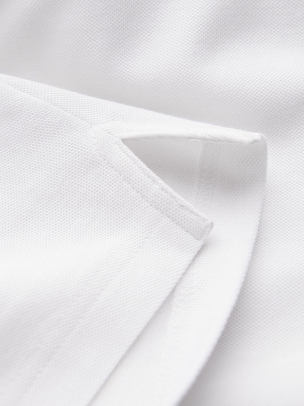 Ombre Clothing Fehér férfi póló póló gombok nélkül Ombre Ruházat