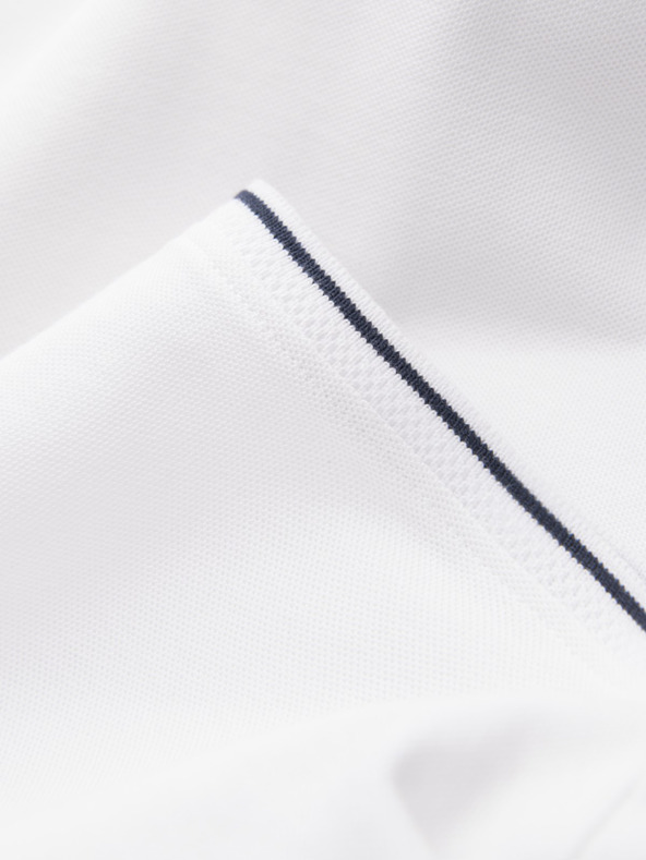 Ombre Clothing Fehér férfi póló póló gombok nélkül Ombre Ruházat