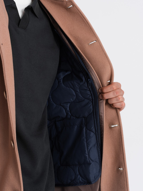 Ombre Clothing Férfi egyberészes kabát gallérral és alsókabáttal Ombre ruházat