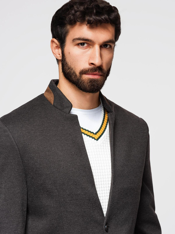 Ombre Clothing Ombre Clothing férfi barna színű kabát állógallérral