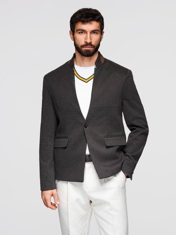 Ombre Clothing Ombre Clothing férfi barna színű kabát állógallérral