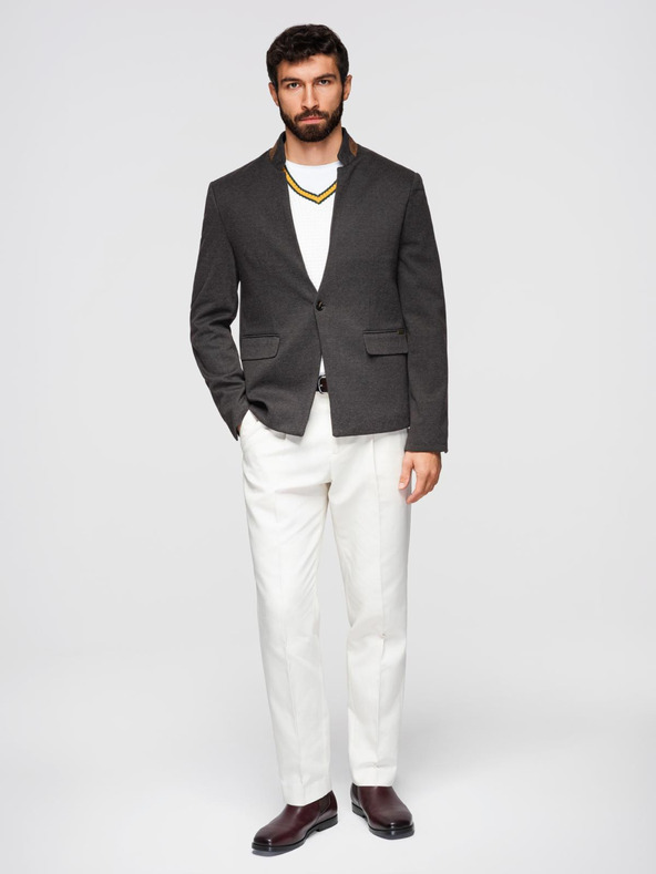 Ombre Clothing Ombre Clothing férfi barna színű kabát állógallérral