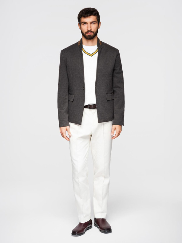 Ombre Clothing Ombre Clothing férfi barna színű kabát állógallérral