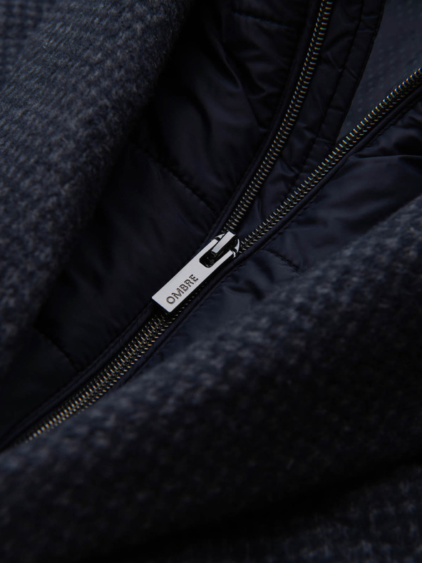 Ombre Clothing Férfi gyapjúkabát gombok nélkül Ombre Clothing V1 OM-COWC-0121 OM-COWC-0121