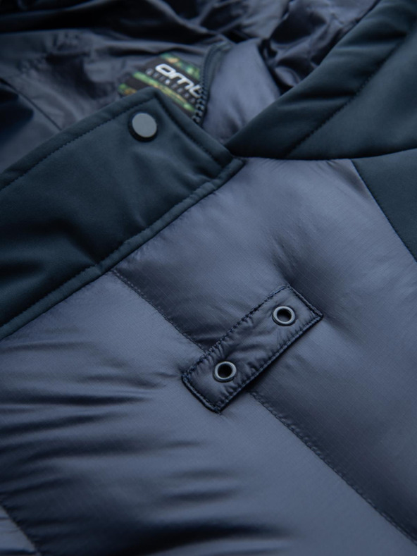 Ombre Clothing Férfi steppelt hosszú kabát nagy zsebekkel Ombre Ruházat