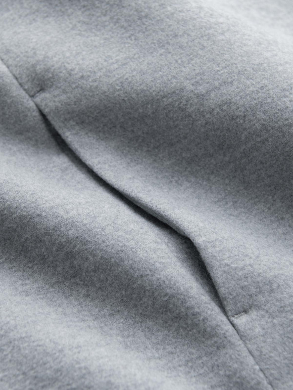 Ombre Clothing Férfi magas gallérú parka kabát aszimmetrikus záródással szürke Ombre ruházat Ombre ruházat