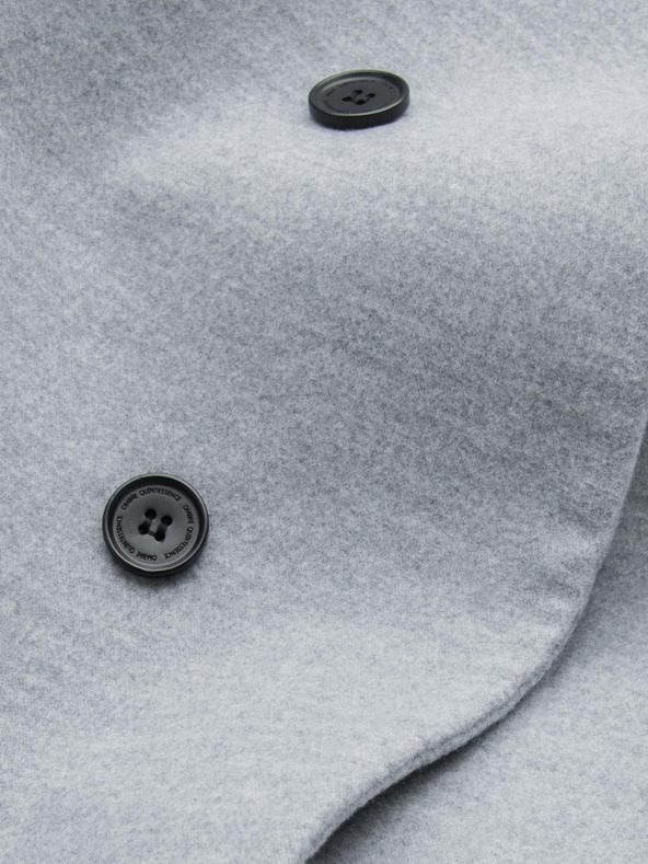 Ombre Clothing Férfi magas gallérú parka kabát aszimmetrikus záródással szürke Ombre ruházat Ombre ruházat