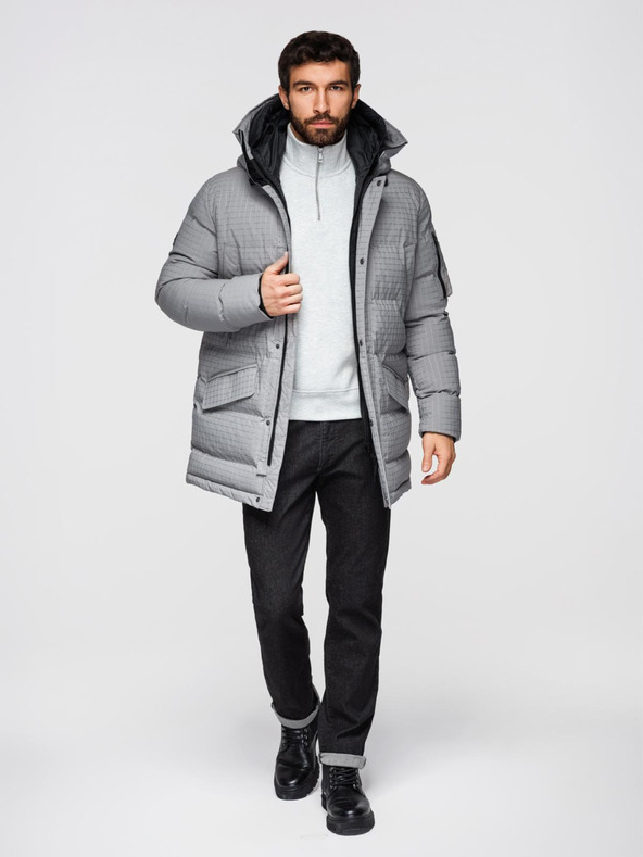 Ombre Clothing Férfi szabadtéri hosszú parka dzseki Ombre ruházat