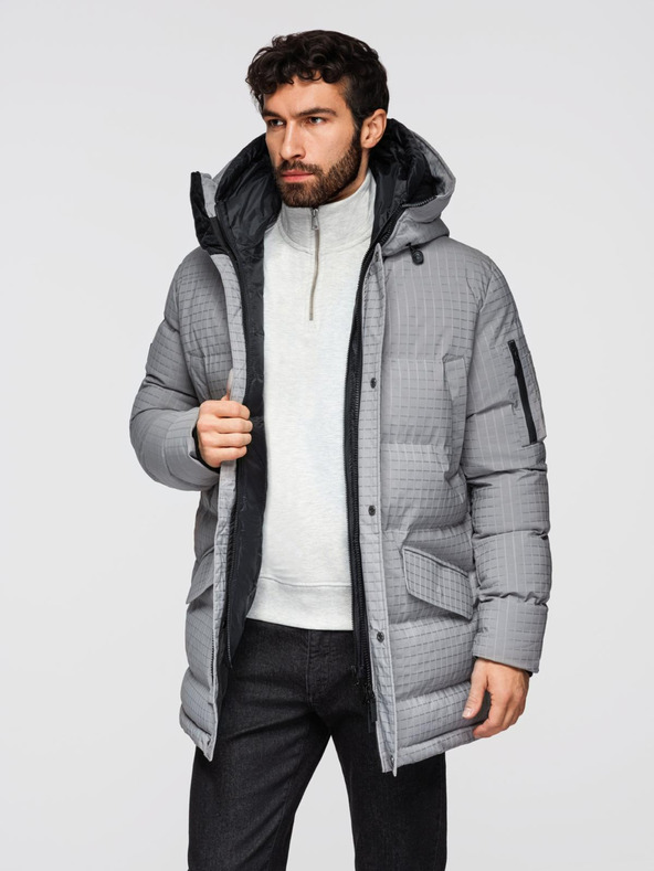 Ombre Clothing Férfi szabadtéri hosszú parka dzseki Ombre ruházat