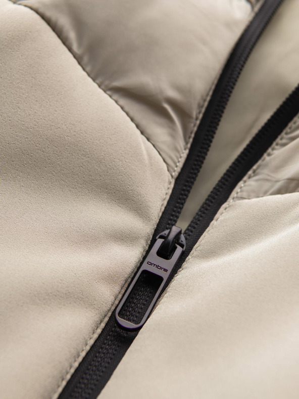 Ombre Clothing Férfi magas gallérú steppelt dzseki bézs Ombre Clothing Ombre Clothing