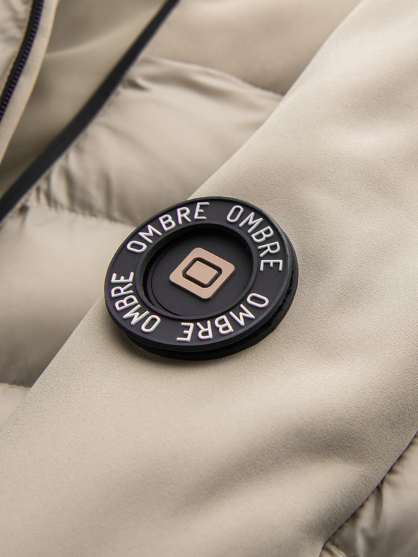 Ombre Clothing Férfi magas gallérú steppelt dzseki bézs Ombre Clothing Ombre Clothing