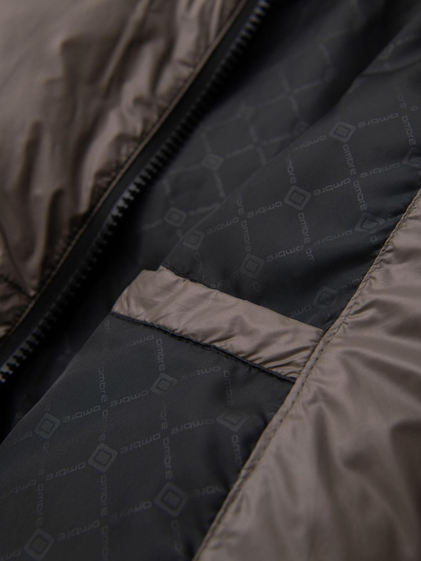 Ombre Clothing Férfi meleg kabát bordázott szegélyekkel Ombre Clothing Ombre Clothing