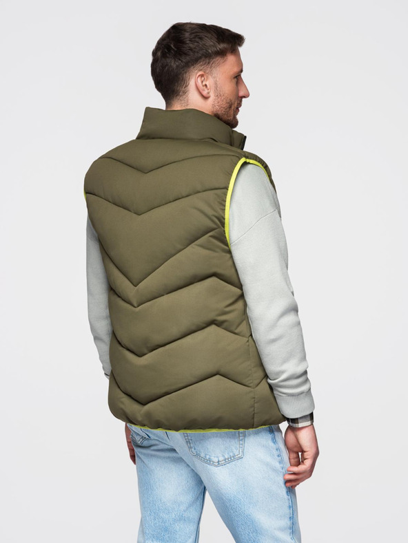 Ombre Clothing Férfi steppelt mellény neon akcentussal Ombre ruházat