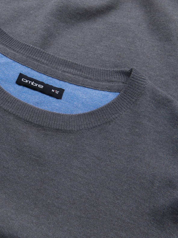 Ombre Clothing Klasszikus férfi kerek nyakú pulóver Ombre ruházat