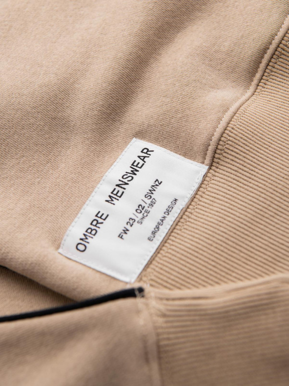 Ombre Clothing Fehér és bézs férfi pulóver Ombre Clothing