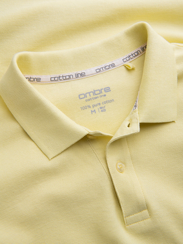 Ombre Clothing Sárga férfi alapvető póló póló Ombre ruházat