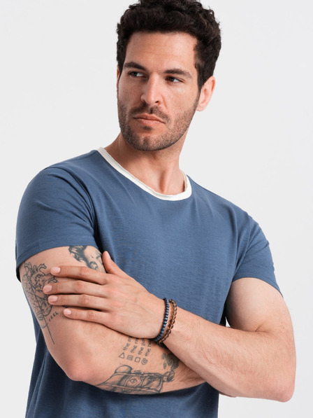 Ombre Clothing Sötétkék férfi póló Ombre Ruházat