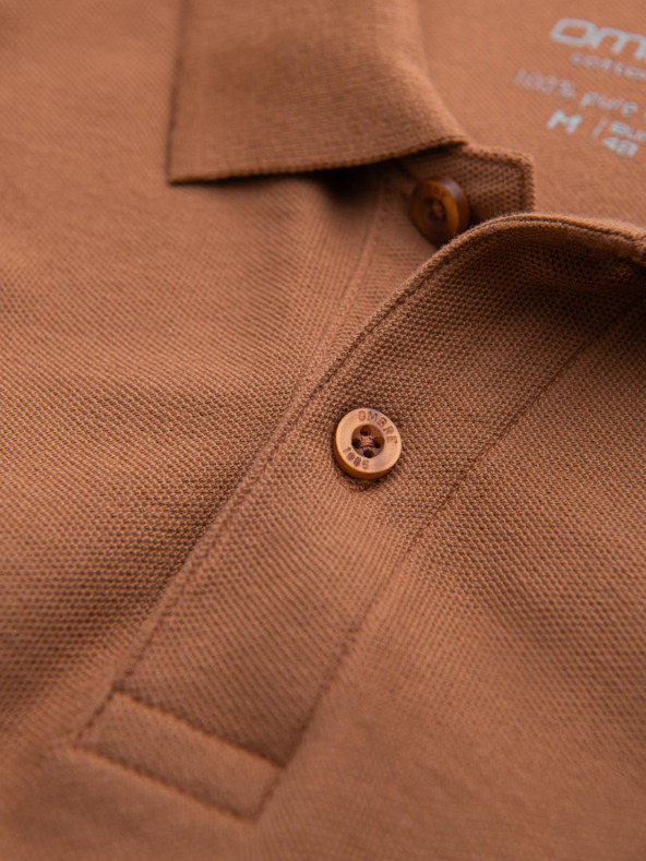 Ombre Clothing Barna férfi alap póló póló Ombre ruházat