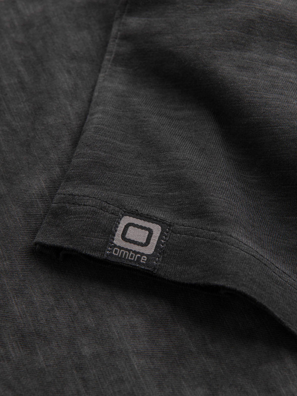 Ombre Clothing Fekete férfi csíkos póló Ombre Ruházat Ombre Ruházat