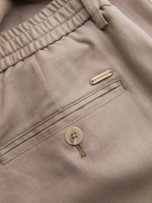 Ombre Clothing Világosbarna férfi chino nadrág vászonnal Ombre Clothing