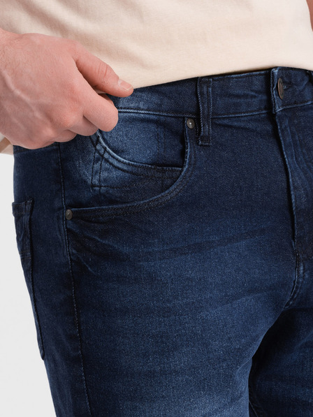 Ombre Clothing Sötétkék férfi farmer rövidnadrág Ombre Ruházat