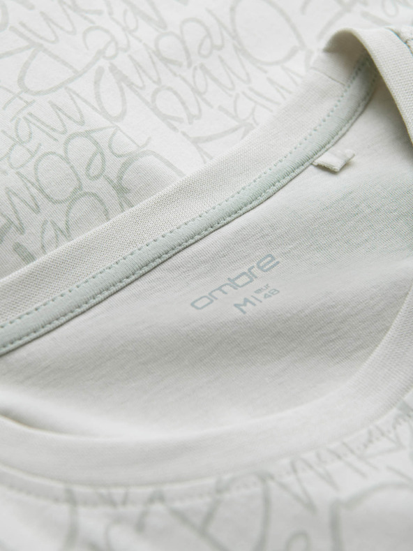 Ombre Clothing Világoszöld férfi zsebes póló Ombre Ruházat