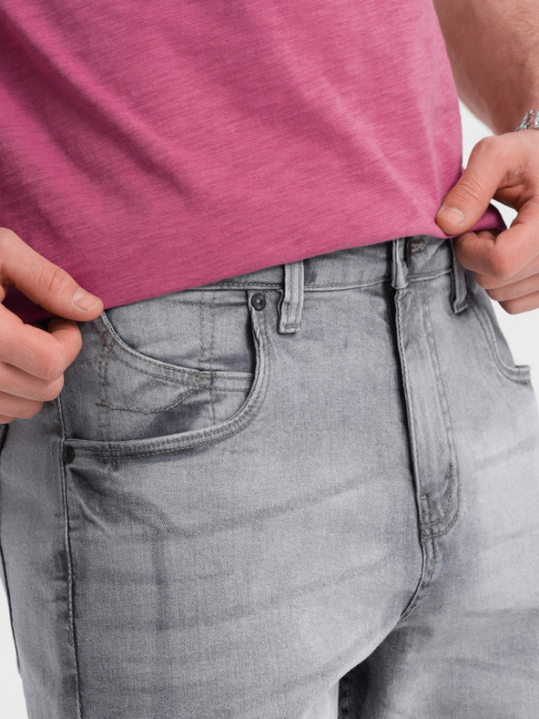 Ombre Clothing Szürke férfi farmer rövidnadrág Ombre ruházat