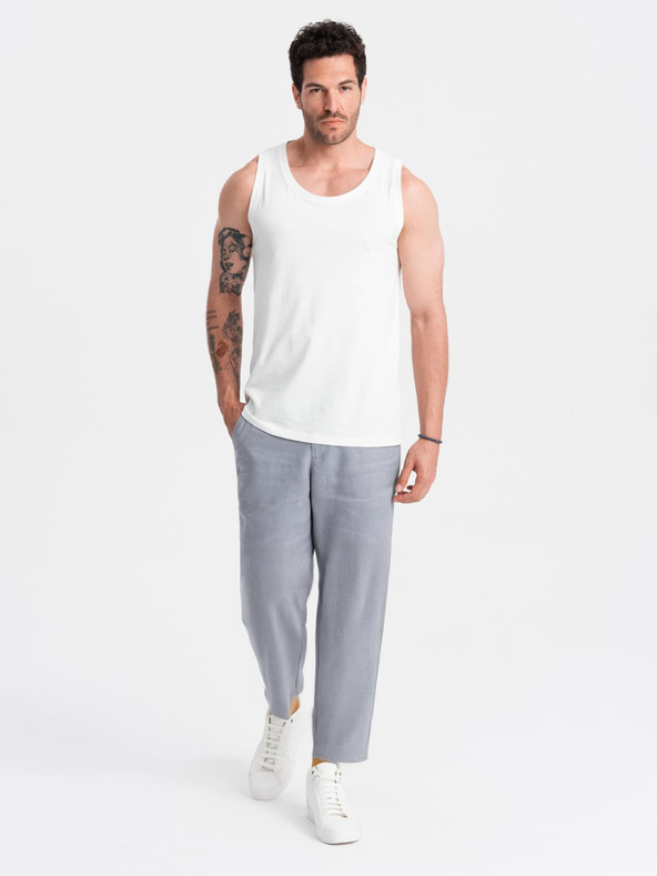 Ombre Clothing Fehér férfi pamut alap tank top Ombre ruházat