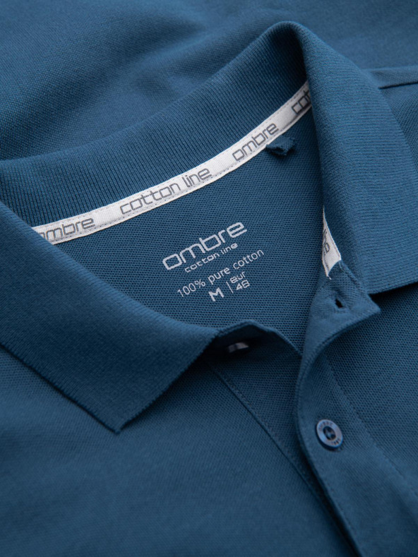 Ombre Clothing Kék férfi alap póló póló Ombre Ruházat