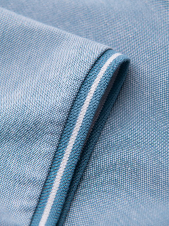 Ombre Clothing Világoskék férfi csíkos póló póló Ombre Ruházat