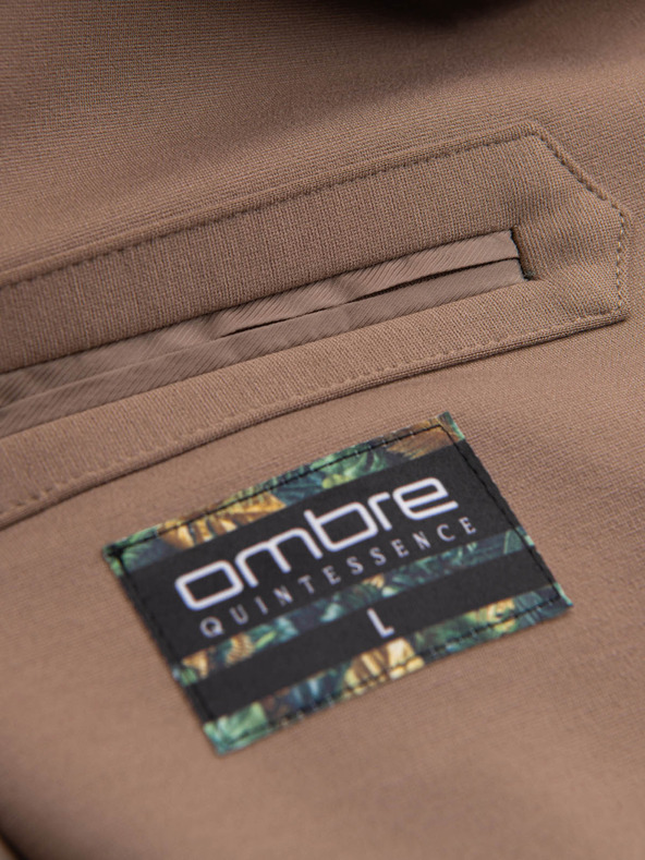 Ombre Clothing Bézs férfi blézer zsebekkel Ombre ruházat