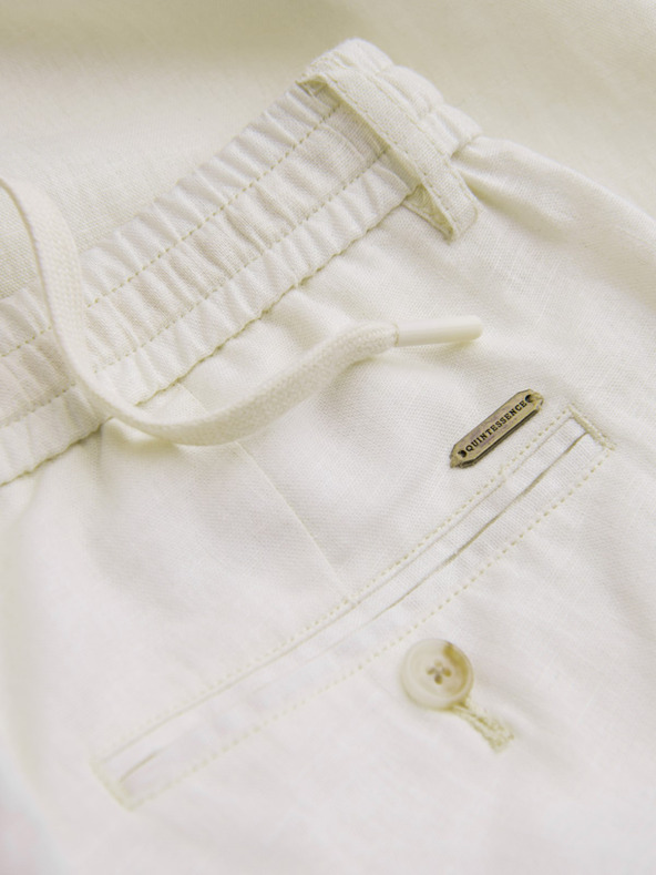 Ombre Clothing Krémszínű férfi chino nadrág lenvászon keverékkel Ombre Clothing