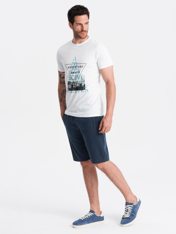 Ombre Clothing Sötétkék férfi alap Sweat Shorts Ombre ruházat