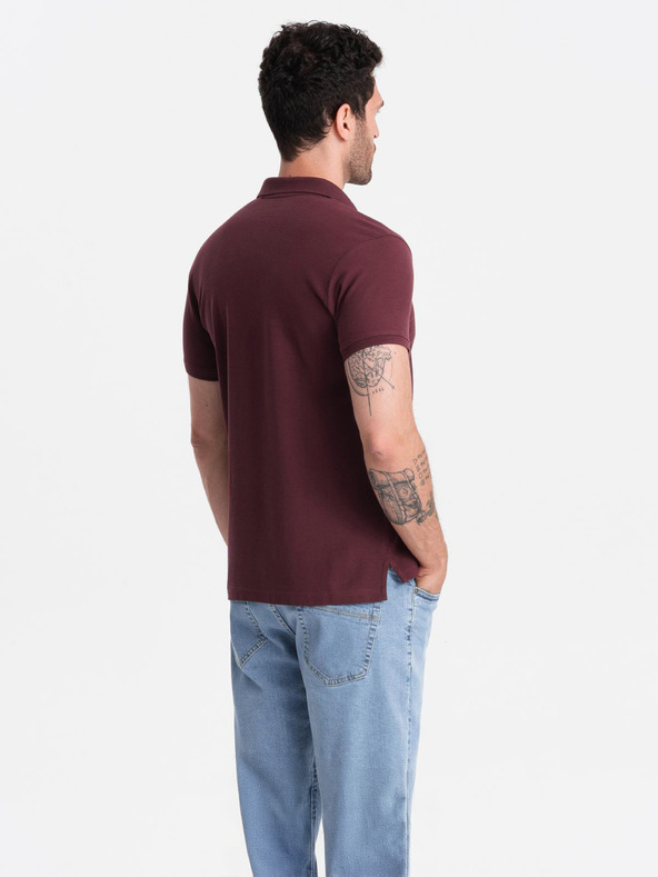 Ombre Clothing Burgundia férfi alapvető póló póló Ombre ruházat